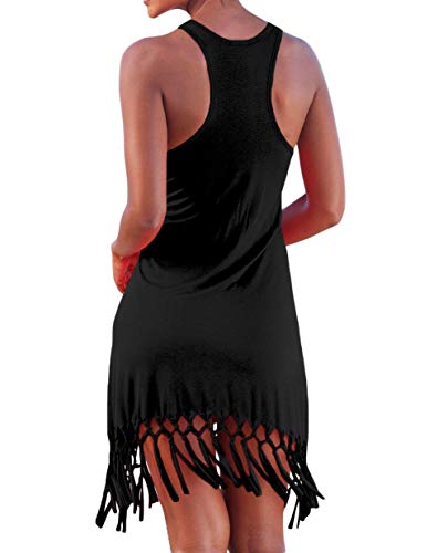pinziko Women's Summer Swimsuit Beach Dress Bathing Suit Cover Up Vacation Fringe Dresses3
