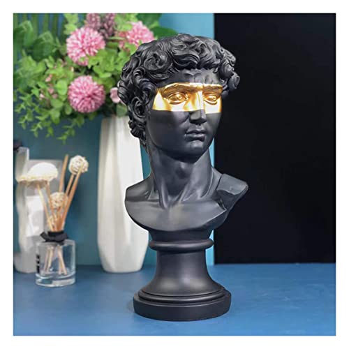 Estatua griega David de resina 15.75 pulg negro miniatura 4