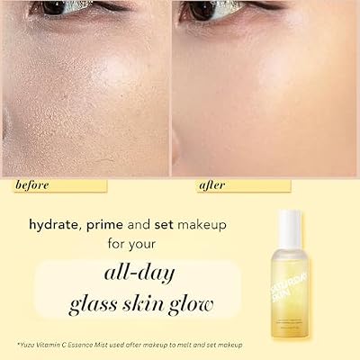 Saturday Skin Yuzu Vitamin C Essence Jelly Mist- Brightening Plumping Soothing Pore Refining - Encapsulated Ceramides Peptides - Korean Skincare Face Dual-Texture Mist Essence 100ml, 3.38 fl.oz.