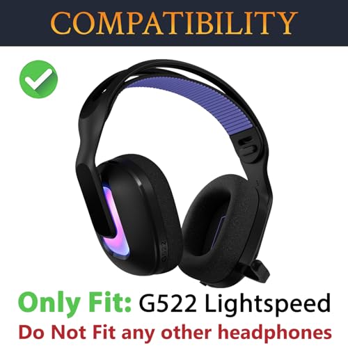 SOULWIT almohadillas de repuesto para Logitech G522 Lightspeed Wireless Gaming Headsets, con espuma viscoelástica de alta densidad - Gris oscuro miniatura 2