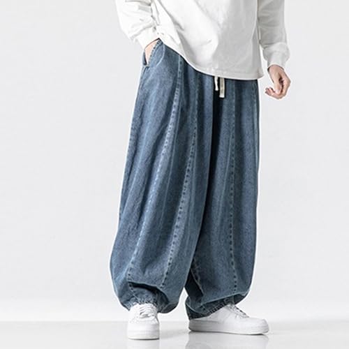Mens Wide Leg Pants Casual Hip Hop Relaxed Fit Oversized Streetwear Trendy Baggy Boyfriend Denim Pants3