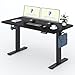 Produktbild FLEXISPOT Höhenverstellbarer Schreibtisch 140×80cm, mit Haken und 25mm EINTEILIGER Tischplatte, ergonomischer Schreibtisch mit LED-Höhenanzeige und Memory-Funktion (Schwarz,Schwarz)