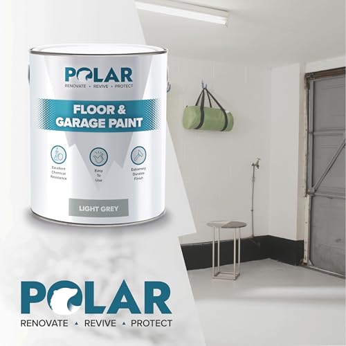 Polar Floor & Garage Paint - Hard Wearing Concrete Floor Paint & Slip Resistant Finish - Interior Use - Dark Grey - 5L