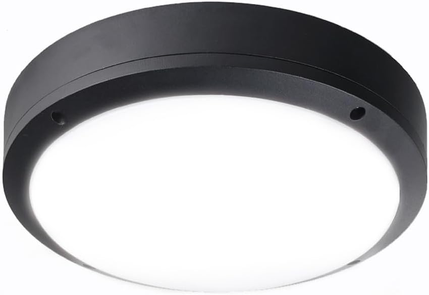 Ceiling Lighting, 12W LED Motion Sensor Light Outdoor Ceiling Mount Motion Wall Light 3000K Outdoor Waterproof Porch Light Modern Black Ceiling Light Fixture for Home Patio Stairs Backyard, Warm White