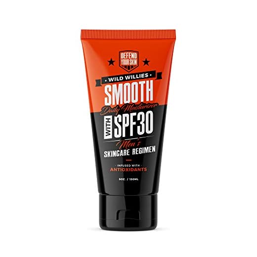 Men's Daily Facial Moisturizer with SPF 30 by Wild Willies - Smooth Moisturizer Formulated with Antioxidants and Essential Oils to Protect Your Skin - Lightweight Face Lotion for Dry or Oily Skin