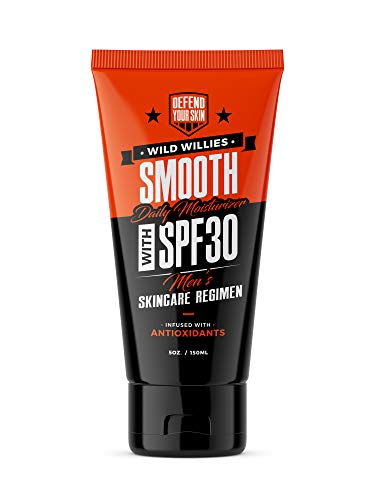 Wild Willies Men's Daily Facial Moisturizer SPF 30 - Antioxidant & Essential Oil Formulated Face Moisturizer for Men - Lightweight Face Lotion for Dry or Oily Skin - Men's Skin Care