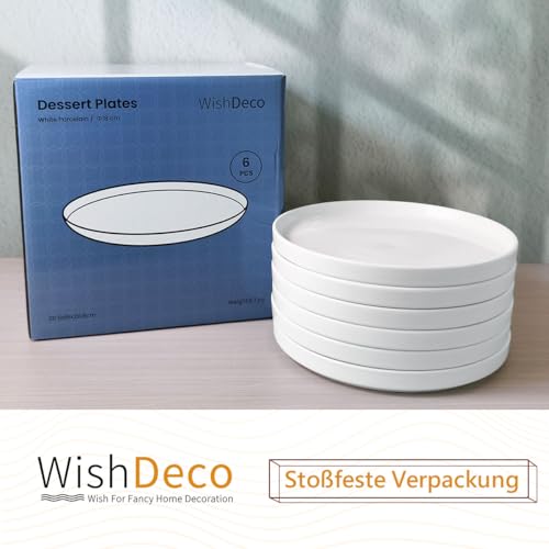 Kleine Dessertteller im 6er Set aus Porzellan von Wishdeco
