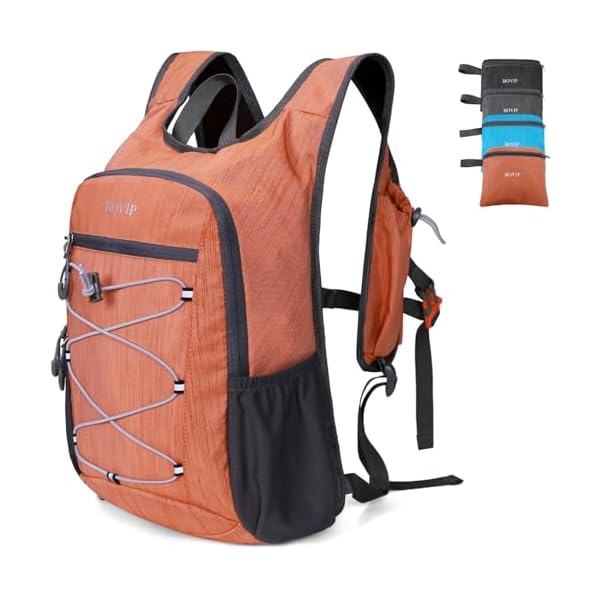 BOVIP 20L Hiking Backpack Lightweight Packable Hiking Daypack Small Travel Outdoor Foldable Shoulder Bag Orange