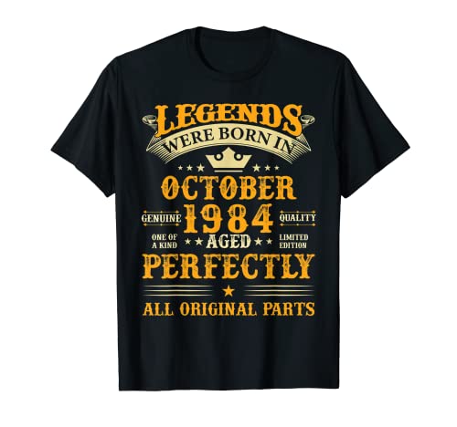 Legends Were Born in October 1984 38 Years Old 38th Birthday Camiseta