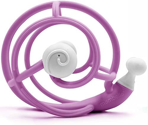 Mombella Squishy Snail Teething Toy|Perfect for Sore Gums|Gentle Rattles for Added Fun | Easy Grasp for Little Hands|BPA, Phthalate, PVC, Latex Free|Microwave, Sterilizer and Freezer Safe|3 Months