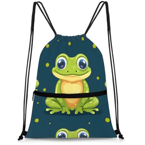 Frogs and Insects Drawstring Backpack for Women Men Sackpack Sports Gym Bags Waterproof Drawstring Bag for Shopping Beach Yoga