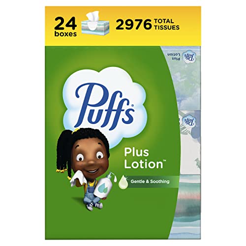 Listado de Puffs pera del mes. 42 Puffs Plus Lotion Facial Tissues, 24 Family Boxes, 124 Tissues per Box