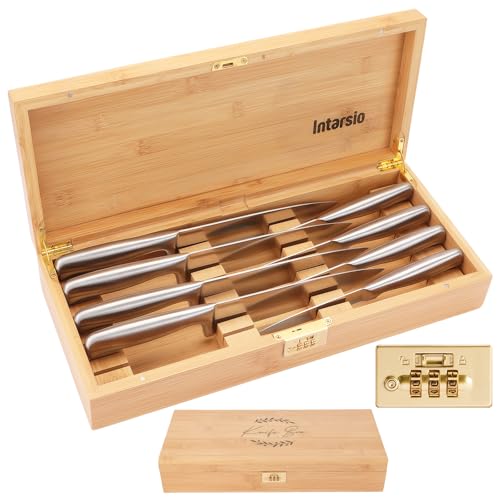 Upgraded Lockable Bamboo Knife Storage Box