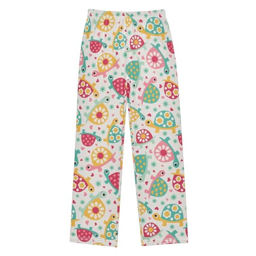 Turtle Love Boys Long Pants Soft Trousers Elastic Waist Kids Lounge Bottoms with Pockets S-XL