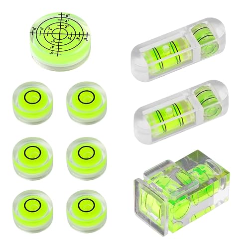 VMINOG 10 Stück Wasserwaage Klein Durchmesser Mini Libelle Bubble Spirit Level PräZisions 33 Mm Square 31 Rund FüR Kamera Camping, 3 Stil Gemischt KostüM Maske Hochzeit Party