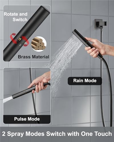 Système de douche carré 30,5 cm à fixation murale ensemble de douche haute pression complet