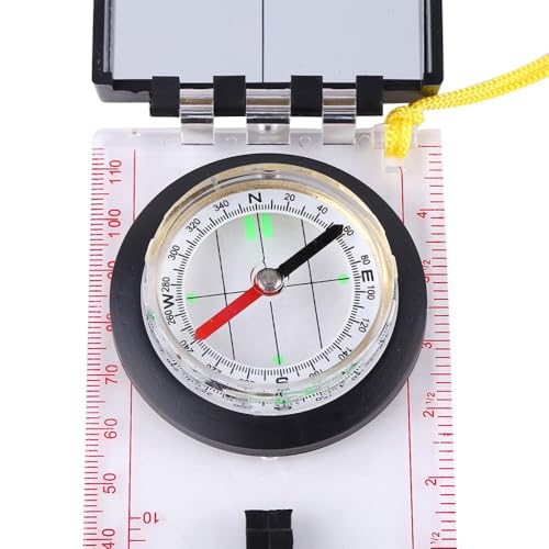 Brújula multifuncional portátil con espejo y cordón para camping miniatura 5