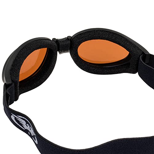 Global Vision 2 pares de óculos de motociclismo acolchoados Adventure com armação dobrável preta com