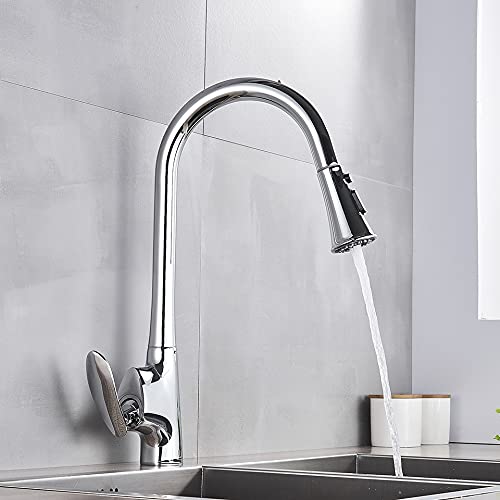 Mitigeur d'évier de cuisine extractible argent pour en finir avec la vaisselle difficile - 3