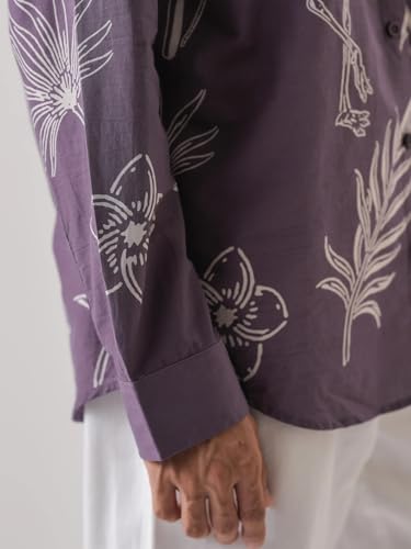 Image of Pinkmint Men Printed Cambric Cotton Shirt |Stylish Designer| Lightweight Summer Wear| Regular Fit Shirt for Men (Available in Plus Size)