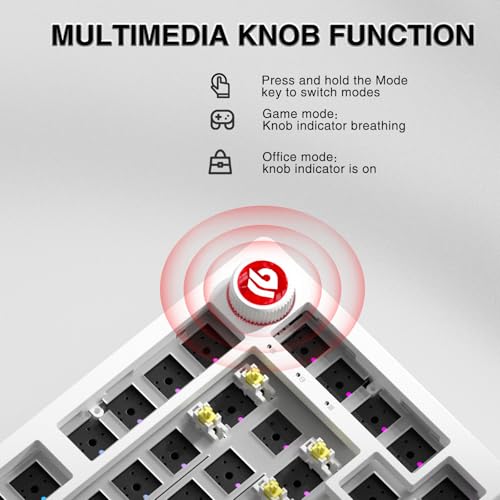 Image of CORBOBO LEOBOG Hi75C Upgraded Wired Mechanical Keyboard Kit - Aluminum Alloy Gasket Mount 75% Barebones DIY Base with Hot Swap, RGB Backlighting & Volume Knob - Enhanced Custom Gaming Keyboard Build