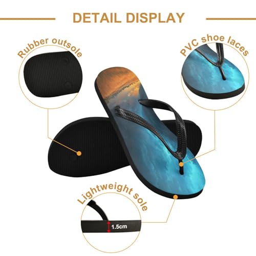 CEBUGI Unisex Flip Flop -Flat Sandal -NonSlip Couple Slippers -Natural Rubber Foam Soles Ultimate Comfort and Durability for Indoor Outdoor|Tornado2
