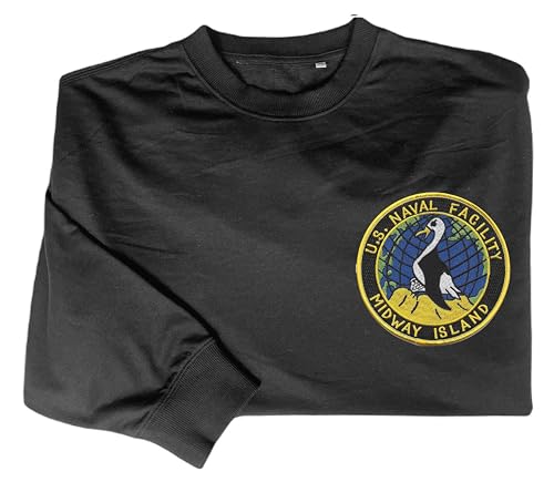 Naval facility midway island embroidered shirt Black2
