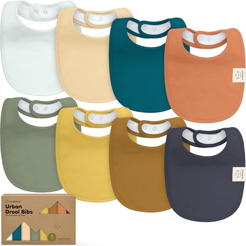 Image of 8-Pack Organic Baby Bibs for Boys, Girls - Soft Cotton Drooling and Teething Bibs for Baby Girl & Boy, Extra Absorbent, Easy to Clean & Put On for Toddler, Newborn, Infant 0-24 Months (Eclipse)
