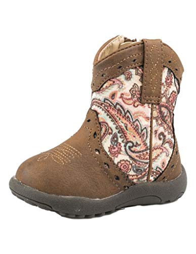 ROPER Western Boots Girls Glitter Geo Zip Brown 09-016-1901-1528 BR