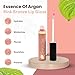 Essence Of Argan Pink Bronze Lip Gloss with Moroccan Argan Oil to Moisturize and Plump your Lips – Lip Care to Eliminate Dryness - Pink Bronze Glossy Finish 0.25oz