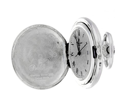 Pierre Laurent Swiss Made Solid Sterling Silver Quartz Pocket Watch 5304 #TOP1