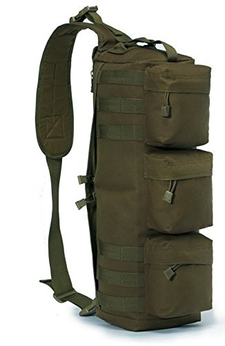 Ultimate Arms Gear OD Olive Drab Green Tactical Assault Grab and Go Bug Out Bag Molle Adjustable Ambidextrous Shoulder Strap Sling Multi-Functional Utility Pouch Compartment Sling Equipment Field Messenger Gym Hiking Camping Backpack Pack Holds Heavy Duty Gear Water Bladder and Survival Tools