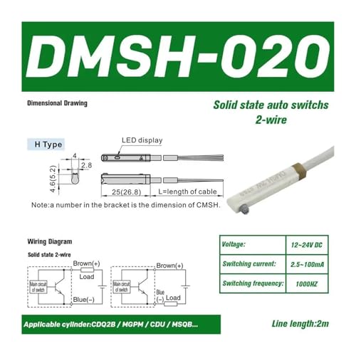 Interruptor magnético CS1-G DMSH-020 sensor de láminas para cilindro neumático pack 10 2