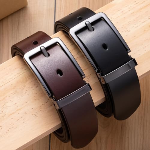 Men's Belt Business Casual Retro Fashion, 38mm Width, Pin Buckle, Suitable for Formal Jeans Casual Pants, Gift2