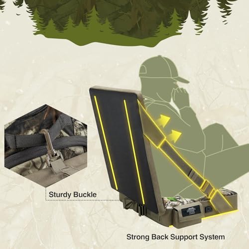 TIDEWE Heated Hunting Seat Cushion with Backrest, Next Camo G2 - image 4