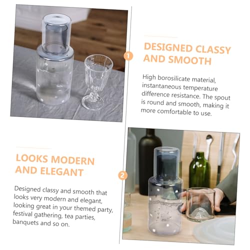 Kit con taza y tetera de vidrio 250 ml gris claro miniatura 5