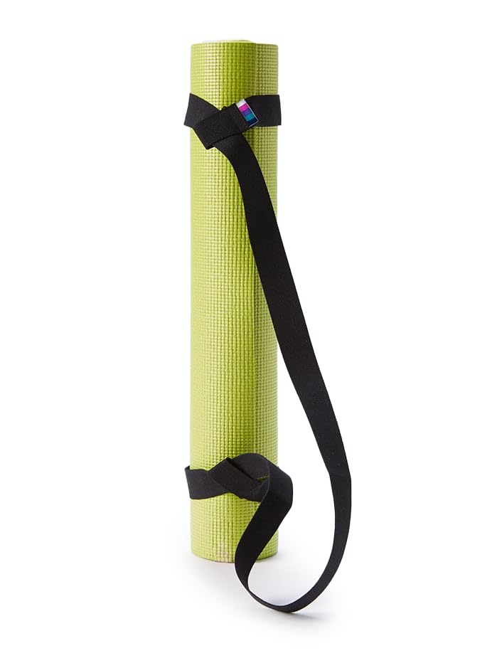 Yogamatters Organic Cotton Yoga Mat Strap Carrier and Yoga Exercise Belt in One (Black)