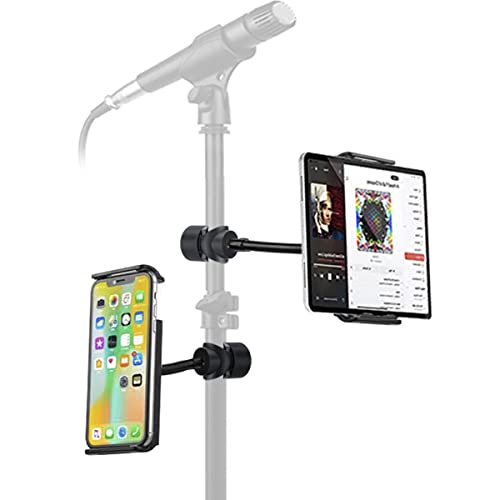 Jcwiny Flexible Phone Holder Tablet Holder For Mic Stand Adjustable Microphone Music Stand Phone Holder Mount Compatible With Ipad Pro Iphone Android All 4.7 To 12.9Inch Tablets & Smartphones #TOP28