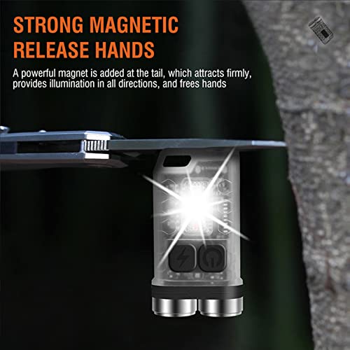 Mini Flashlight, 900 High Lumen Keychain Edc Flashlight, Super Bright Pocket Usb Rechargeable Small Tactical Handheld Led Flash Light With Magnetic Waterproof For Camping, Hiking, Emergencies #TOP6