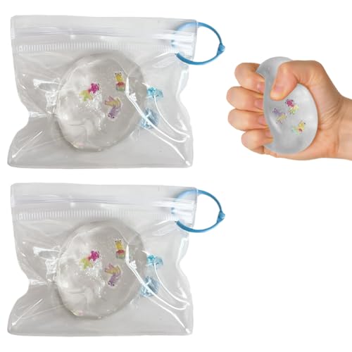 CATOR 2 Pcs Mini Squishys Lindos Juguete Suave de Alivio de Estrés, Juguete Pegajoso de Silicona Animales Fidget Toy Squeeze Toys, Regalos Cumpleaños para Niños