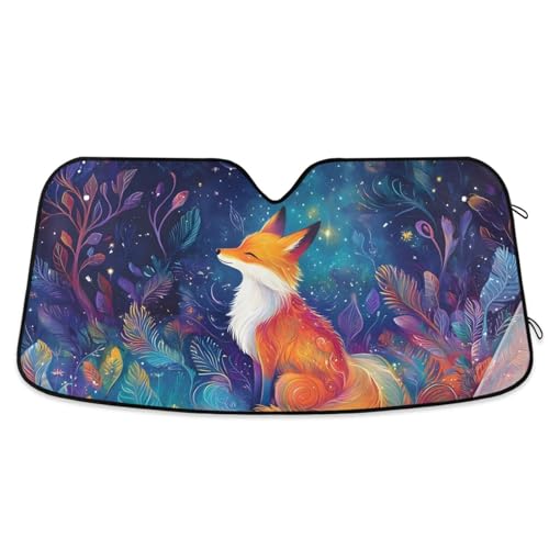 Fox Starry Night �ԗp�T���V�F�[�h �t�����g�K���X�p UV���z�ƔM���˔� ���z�M�ی� 57×31.5�C���`