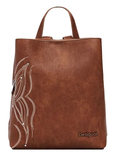 Desigual Mini sac à dos en polyuréthane pour femme, marron, Einheitsgröße