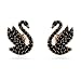 Produktbild Swarovski Swan Ohrstecker, Schwarze und Rosé Vergoldete Ohrringe mit Schwan-Motiv und Strahlenden Swarovski Kristallen