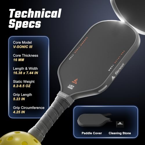 Image of Thermoformed MAX Carbon Fiber T700 Pickleball Paddles - Professional Grade