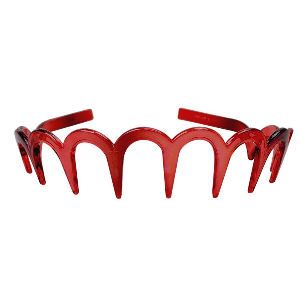BNF®Shark Tooth Zig Wave Non‑Slip Hairband for Women – Red, Sports & Gym Headband-image-45
