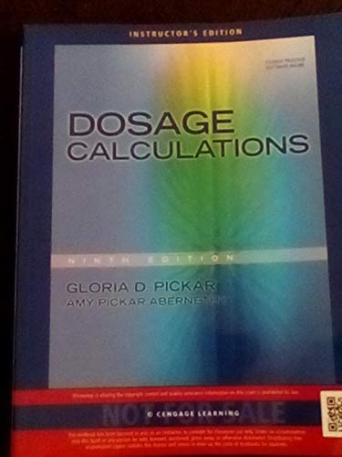 Dosage calculations ( instructor Copy) B01A7I97SA Book Cover