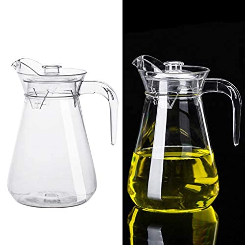 Wasserkrug aus Glas, Karaffe, Wasserkaraffe, Acrylkaraffe, Glaskaraffe, transparent, mit Deckelauslauf for kalte, heiße Wassergetränke, Eistee, hausgemachte Getränke, Milch (Size : 1.5L)