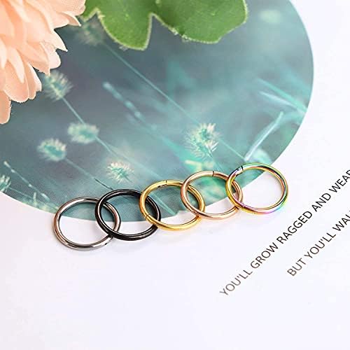 MILACOLATO 5Pcs 16G/18G/20G G23 Titanium Nostril Rings Hoop Multi-Shade Hinged Ear Cartilage Lip Septum Rings Physique Piercing Jewellery 8MM/10MM/12MM 7 412itYgwETS. AC