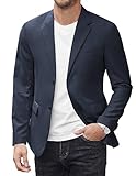 COOFANDY Men Two Button Lounge Blazer Stylish Relaxed Fit Sport Coat Suit Jacket Navy Blue