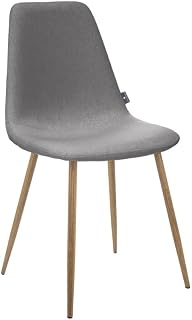 UNIVERSDECOR - Silla estilo vintage Gabriel patas de metal imitación haya (gris oscuro, 1 silla Gabriel Style Vintage)